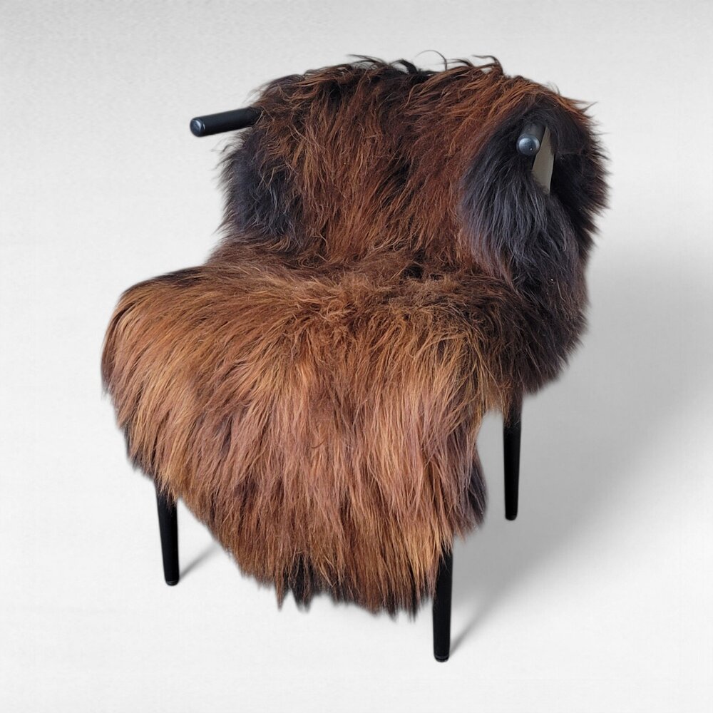Genuine Icelandic Sheepskin Rug XL Rare Moorit Long Wool 56" x 34"